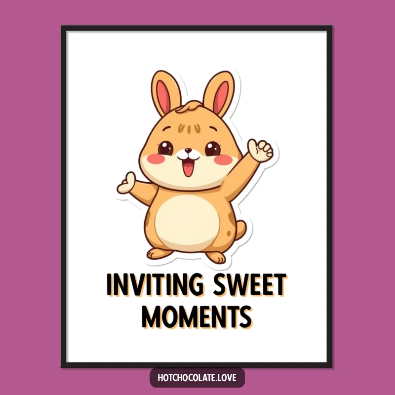 Funny Cinnamon Bun Digital Art: Proud Character Posing, Instant Warm Wall Decor Gift