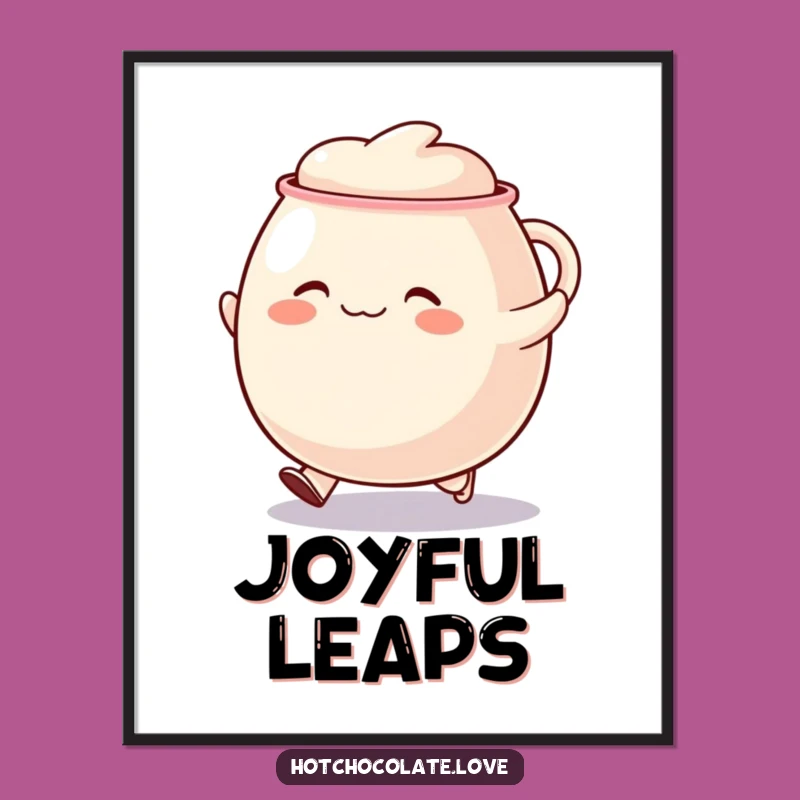 Funny Skipping Mug Digital Art: Instant Cheerful Decor for Happy Spaces!