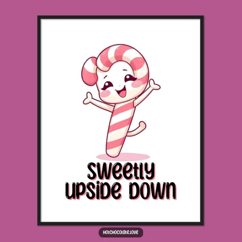 Funny Candy Cane Digital Art - Instant Whimsical Decor Gift