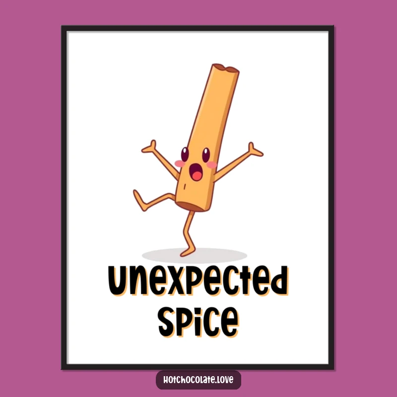 Funny Cinnamon Stick Digital Art: Cartwheel Surprise - Instant Download