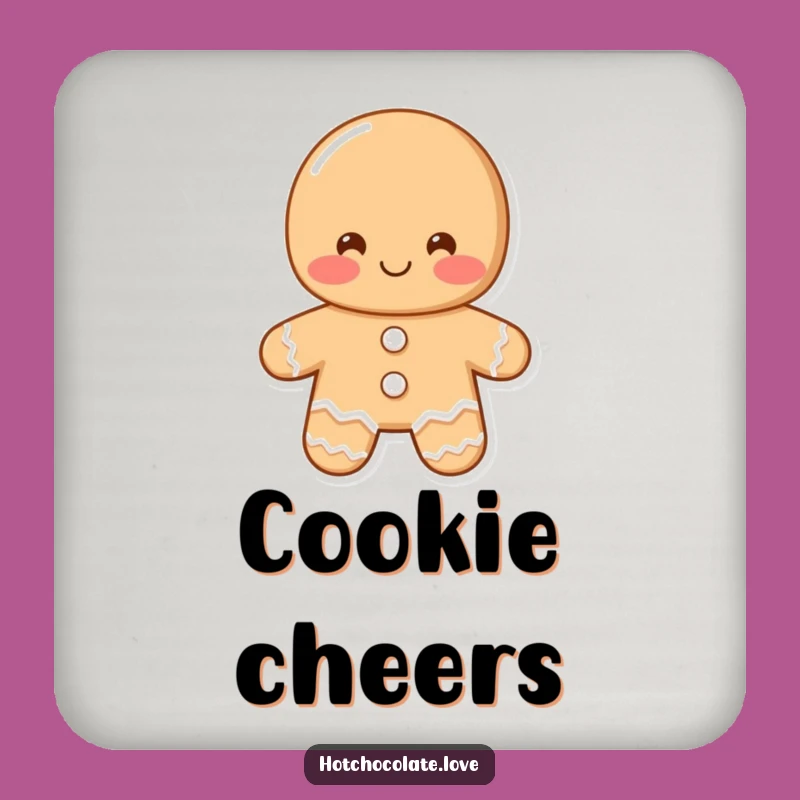 Funny Shy Gingerbread Man Drink Coasters: Protect Surfaces with Sweet Charm