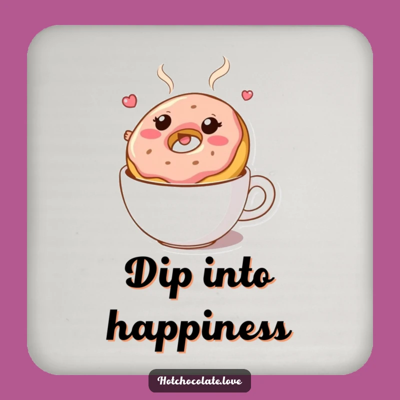 Funny Donut Coaster: Bouncy Character Hot Chocolate Protector