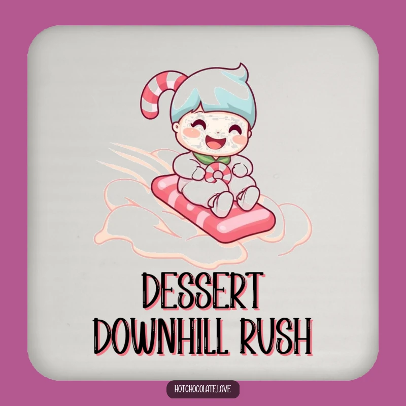 Funny Candy Cane Coasters (Set of 4): Whipped Cream Slope Protection - Unique Gift