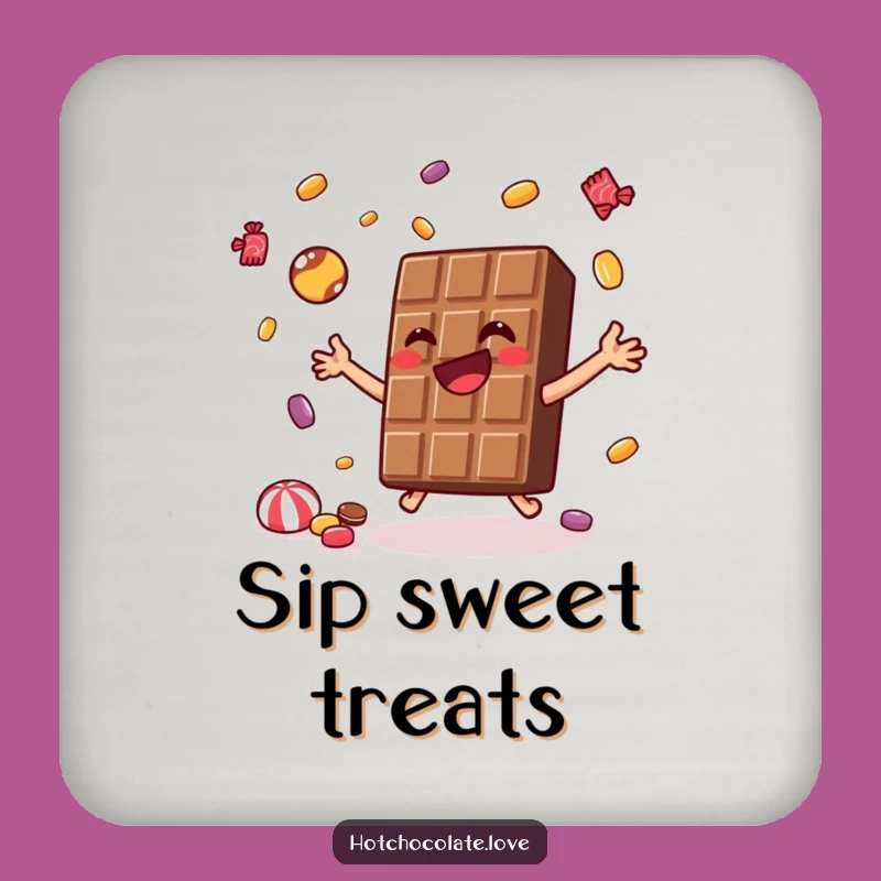 Funny Chocolate Coasters: Sweet Juggler Protector Gift, Perfect for Fun Homes