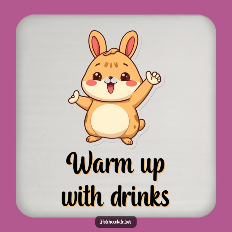 Funny Cinnamon Bun Drink Coaster: Proud Character Posing, Protects Surfaces with Warmth