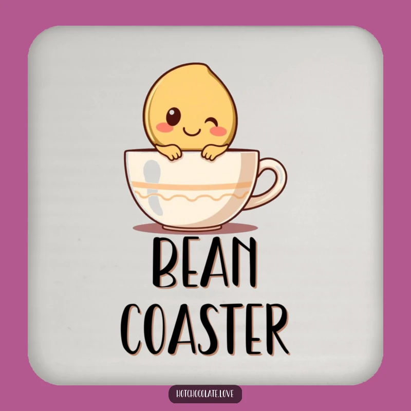 Funny Coffee Bean Coaster: Protect Surfaces with Morning Cheer