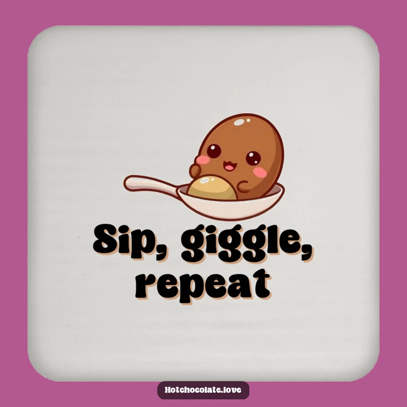 Funny Giggling Cocoa Bean Spoon Coaster - Protect Surfaces with Humor Gift