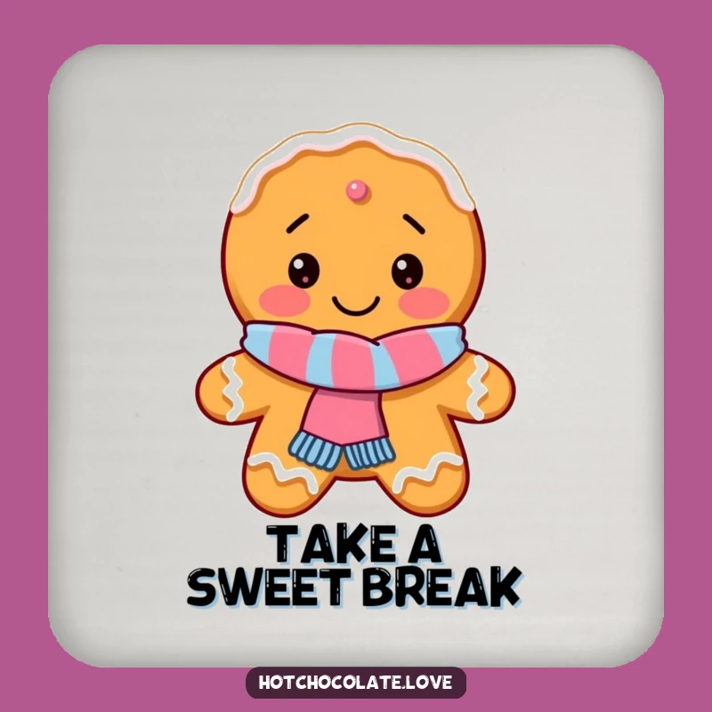 Funny Gingerbread Cookie Drink Coaster: Protect Surfaces with Festive Charm