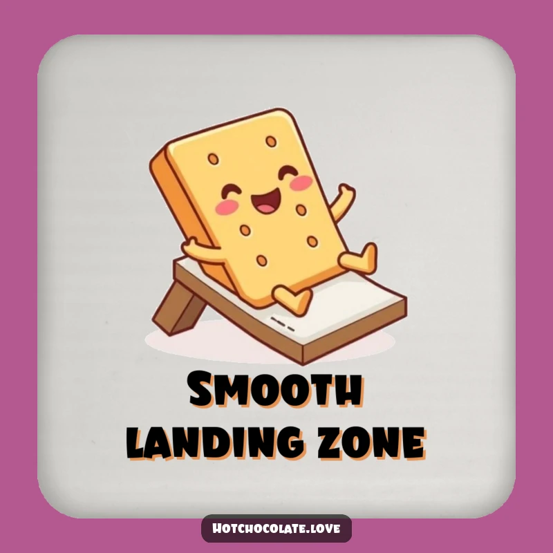 Funny Graham Cracker Coaster: Protect Surfaces with Jolly Slide, Gift