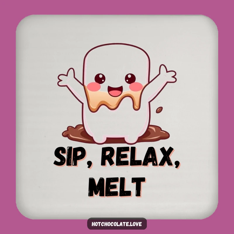 Funny Marshmallow Drink Coaster: Protect Surfaces with S'mores Sweetness