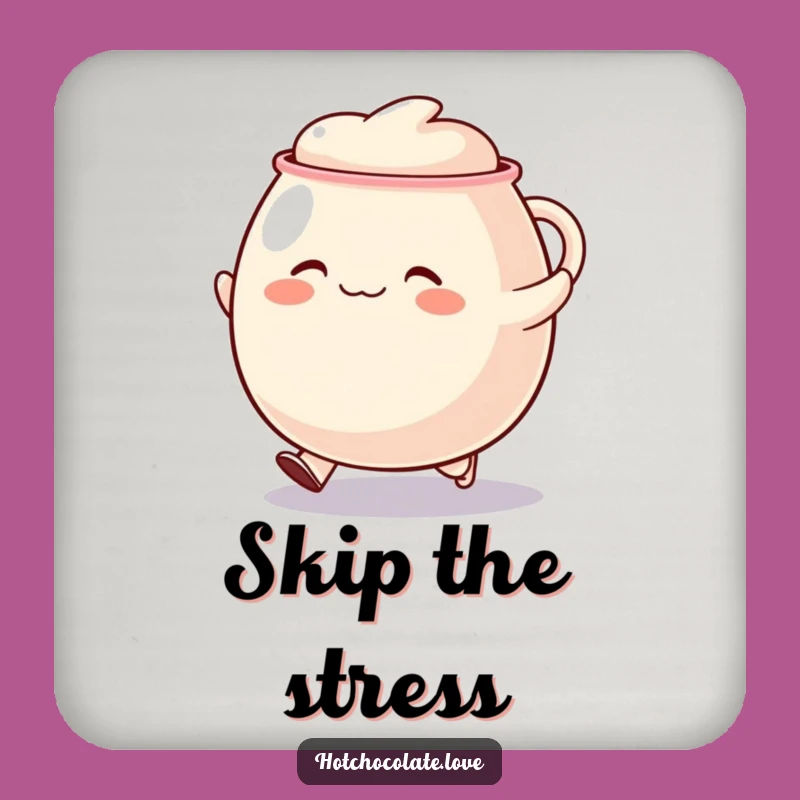Funny Skipping Mug Coaster: Protect Surfaces with Cheerful Style!
