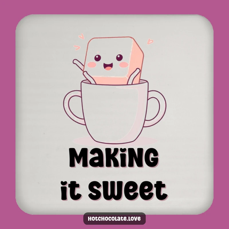 Funny Sugar Cube Coaster: Protect Surfaces with Playful Jump, Gift