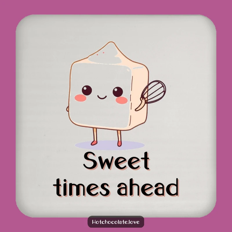 Funny Sugar Cube Whisk Coaster - Protect Surfaces with Sweet Humor Gift