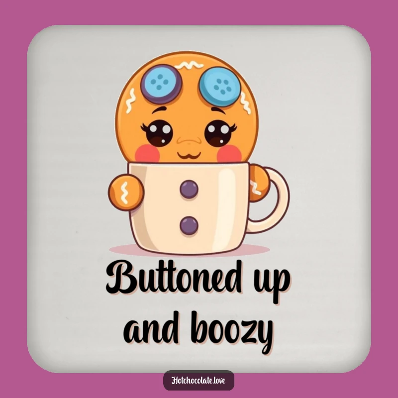 Funny Surprised Gingerbread Man Coaster: Protect Surfaces with Hilarious Shock and Festive Charm