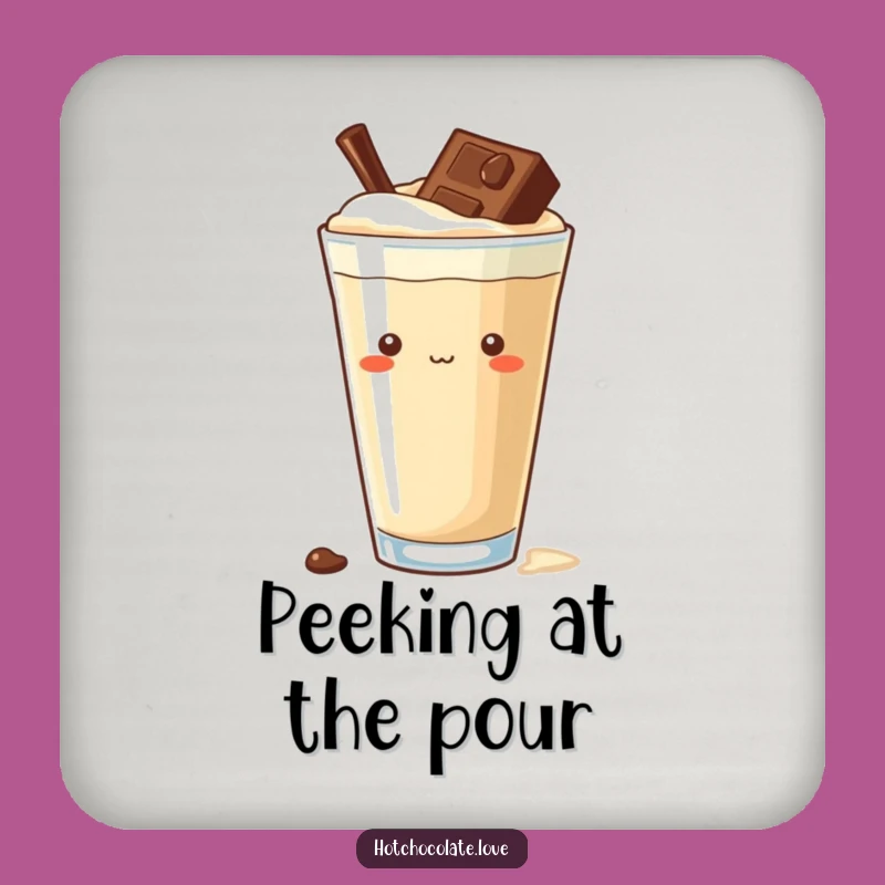 Funny Curious Chocolate Chip Coaster: Protect Surfaces with Playful Intrigue