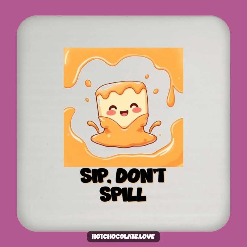 Funny Melting Caramel Cube Coaster: Protect Surfaces with Sweet Humor