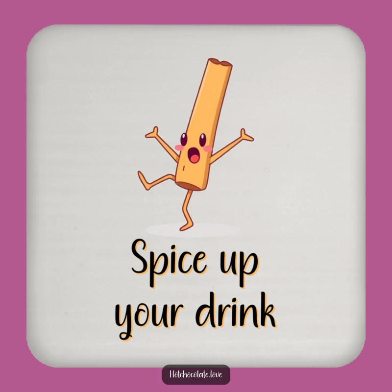 Funny Cinnamon Stick Coasters (Set of 4): Cartwheel Protection - Unique Gift