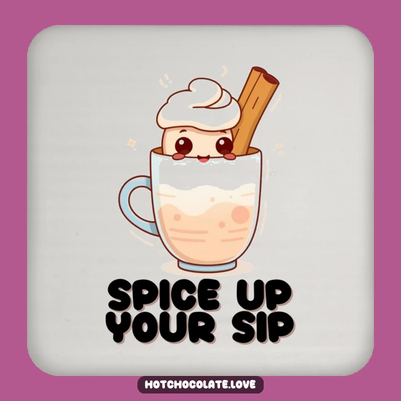 Funny Cinnamon Stick Coaster: Proud Warm Drink Character Protector
