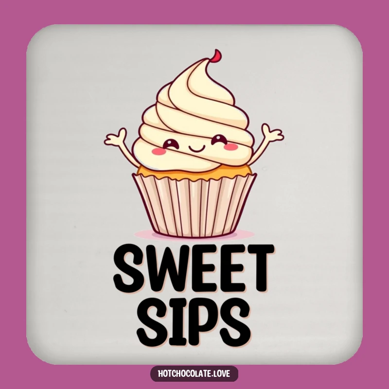 Funny Cupcake Coaster: Dancing Treat, Protect Surfaces, Perfect Humorous Gift