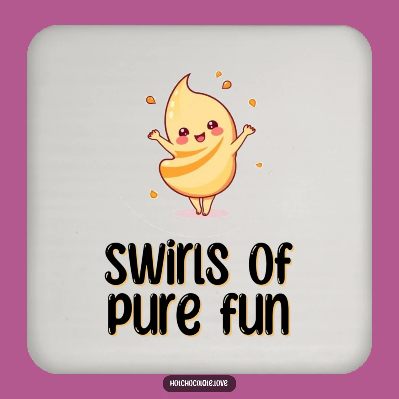 Funny Caramel Swirl Coaster: Protect Surfaces with Sweet Dance and Playful Charm