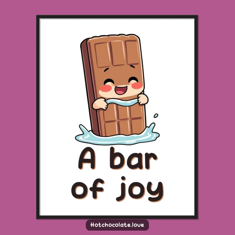 Funny Chocolate Bar Dip Poster - Sweet & Humorous Wall Art