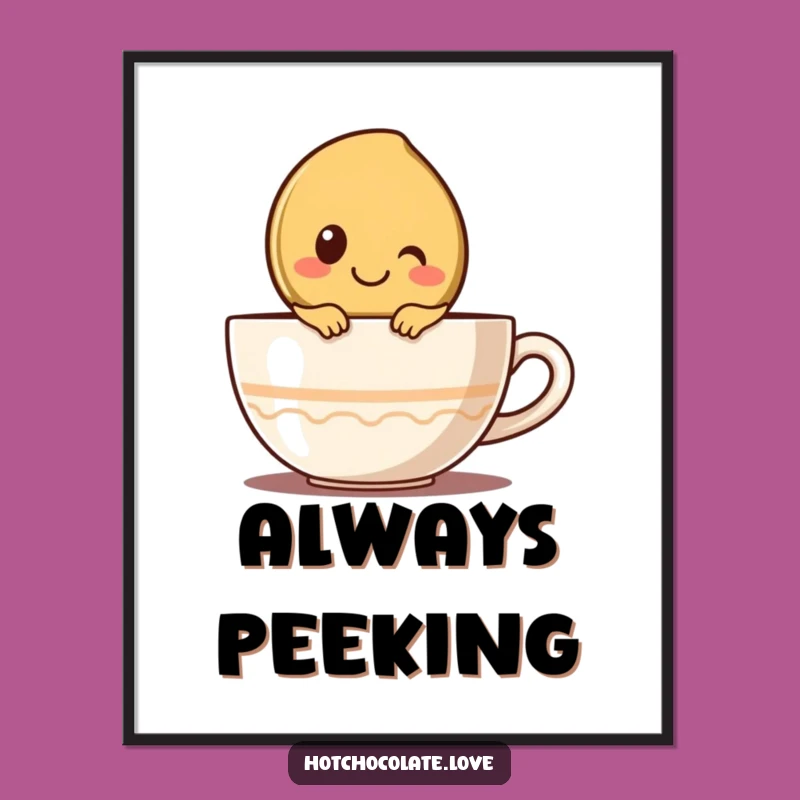 Funny Coffee Bean Poster: Smiling Character to Brighten Your Space