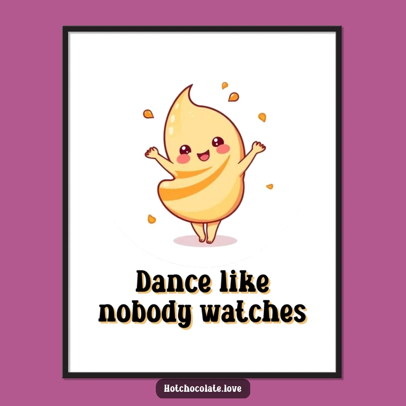 Funny Caramel Swirl Poster: Bring Playful Dance and Sweetness to Your Walls