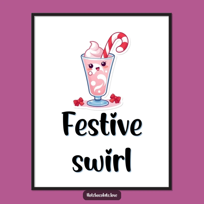 Funny Candy Cane Swirl Poster: Festive Holiday Art for Your Walls