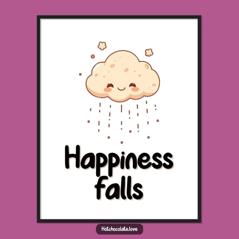 Funny Cocoa Cloud Poster: Hilarious Raining Chocolate Wall Art