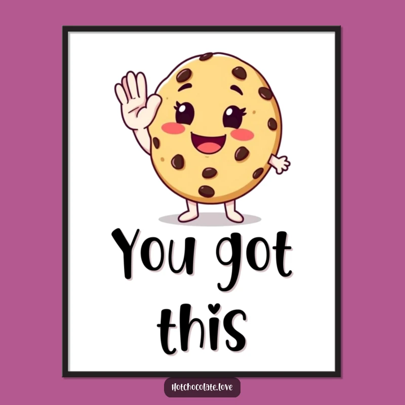 Funny High-Five Cookie Poster - Enthusiastic Wall Art Decor