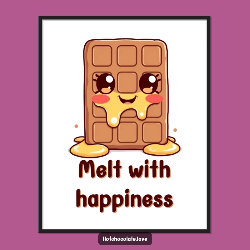 Funny Melting Chocolate Bar Poster: Brighten Your Walls with Sweet, Cheerful Art!
