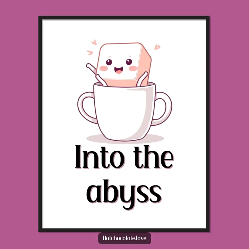 Funny Sugar Cube Poster: Playful Jumping Art for Whimsical Decor, Unique Gift