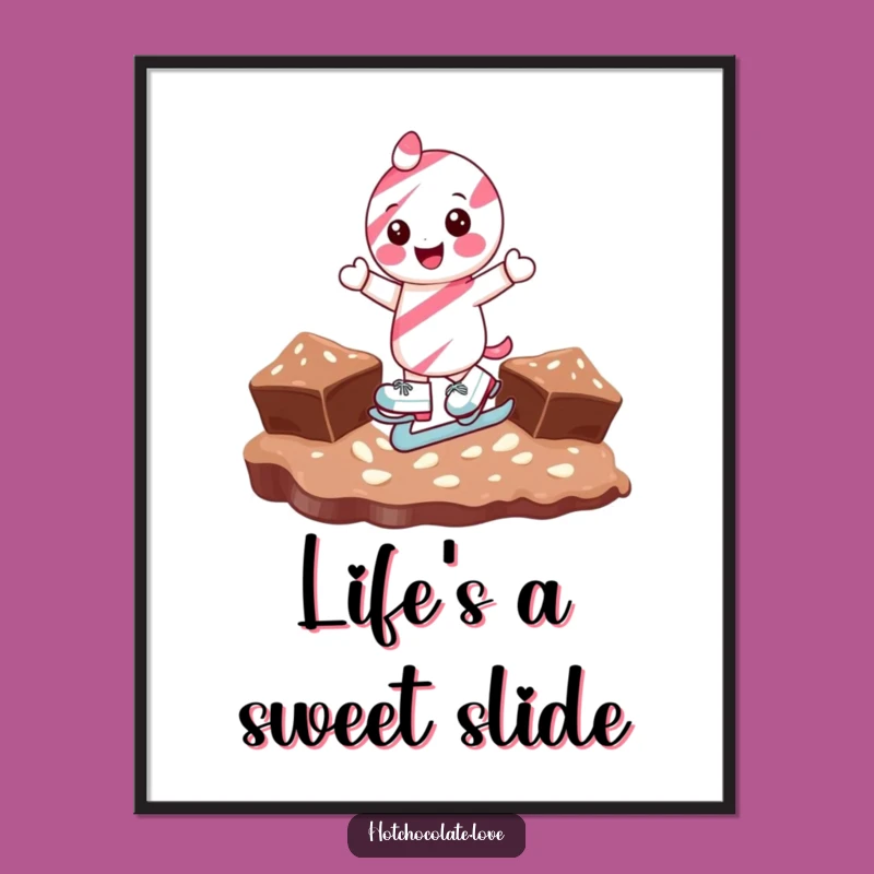 Funny Candy Cane Ice Skating Poster: Festive Wall Art for Laugh Lovers