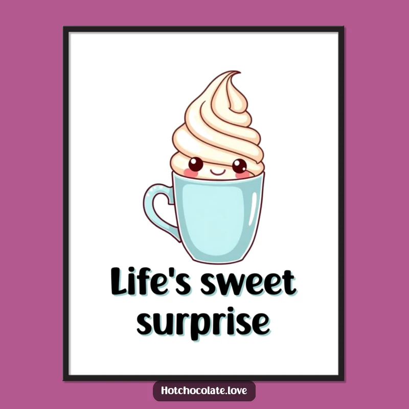 Funny Whipped Cream Poster: Joyful Wall Art for Coffee Lovers