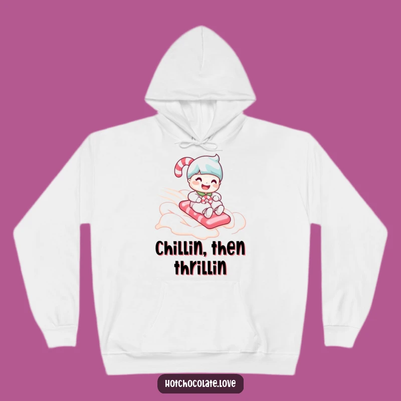 Funny Candy Cane Hoodie: Cozy Whipped Cream Slope Design - Warm Holiday Gift Apparel