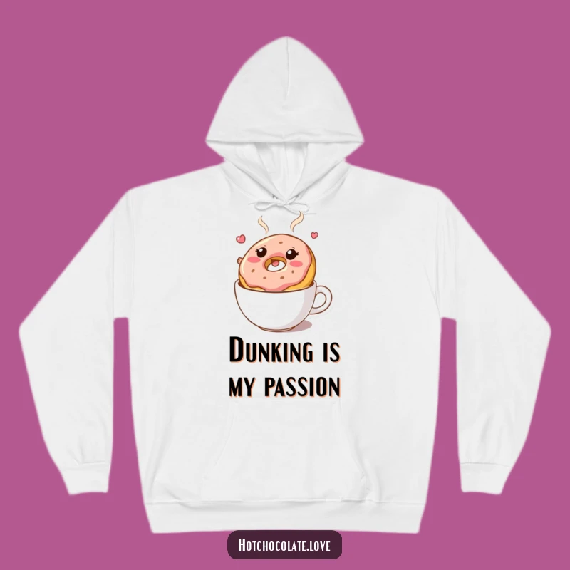 Funny Donut Hoodie: Bouncy Character Hot Chocolate Comfort