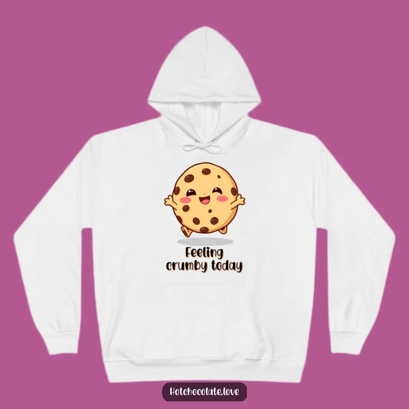 Cozy Funny Cookie Hop Hoodie: Giggling Character Doing a Happy Hop, Warm & Hilarious Gift