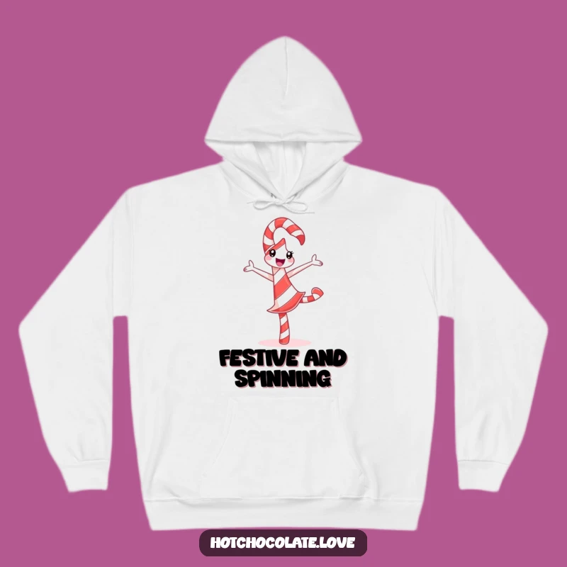 Funny Candy Cane Hoodie: Pirouette Design, Cozy Festive Gift