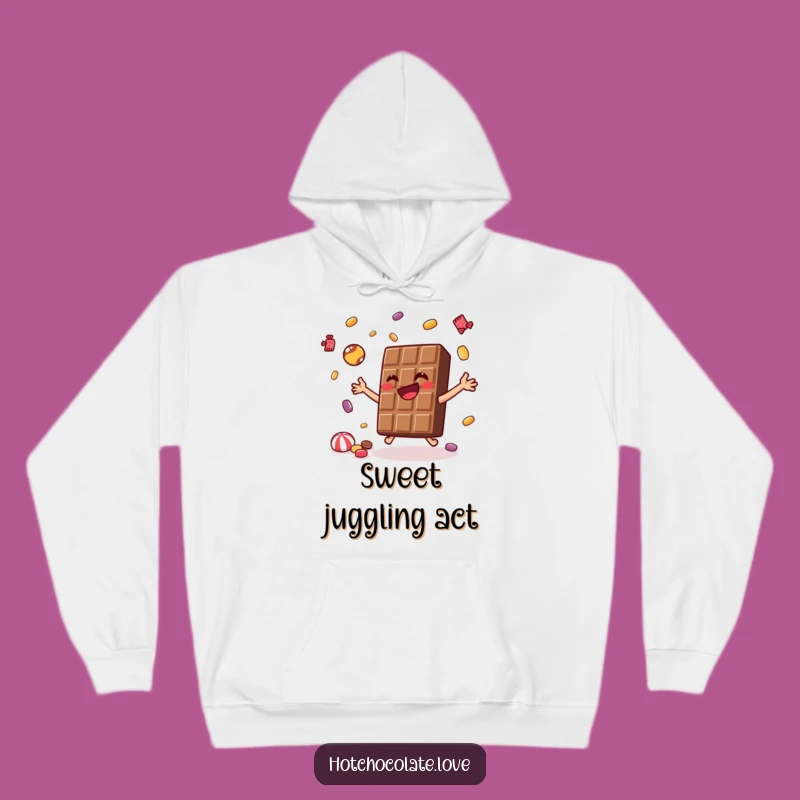 Funny Chocolate Juggling Hoodie: Cozy Treat Gift, Perfect for Sweet Comfort
