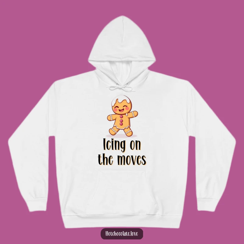 Funny Gingerbread Man Hoodie: Dancing Icing Design, Cozy Holiday Gift