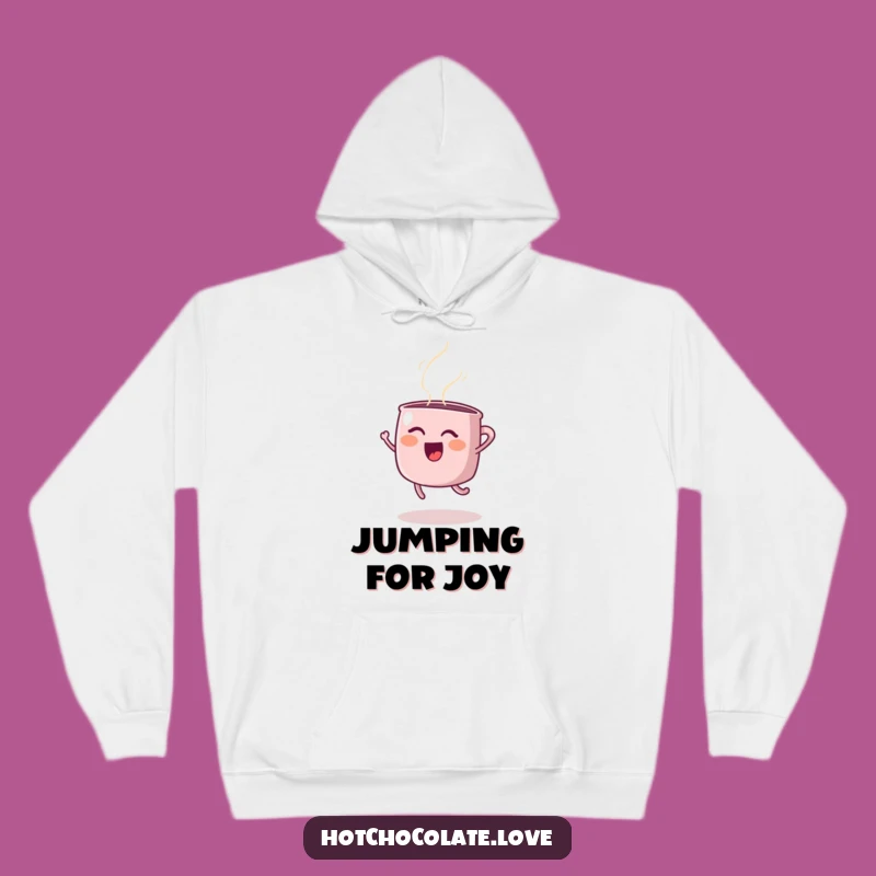 Cozy Funny Steaming Mug Joyful Jump Hoodie - Warm & Humorous Gift Idea