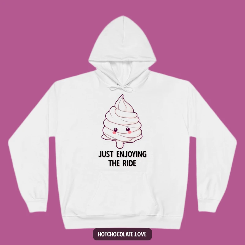Cozy Funny Whipped Cream Dollop Rolling Down Hoodie - Warm & Hilarious Gift
