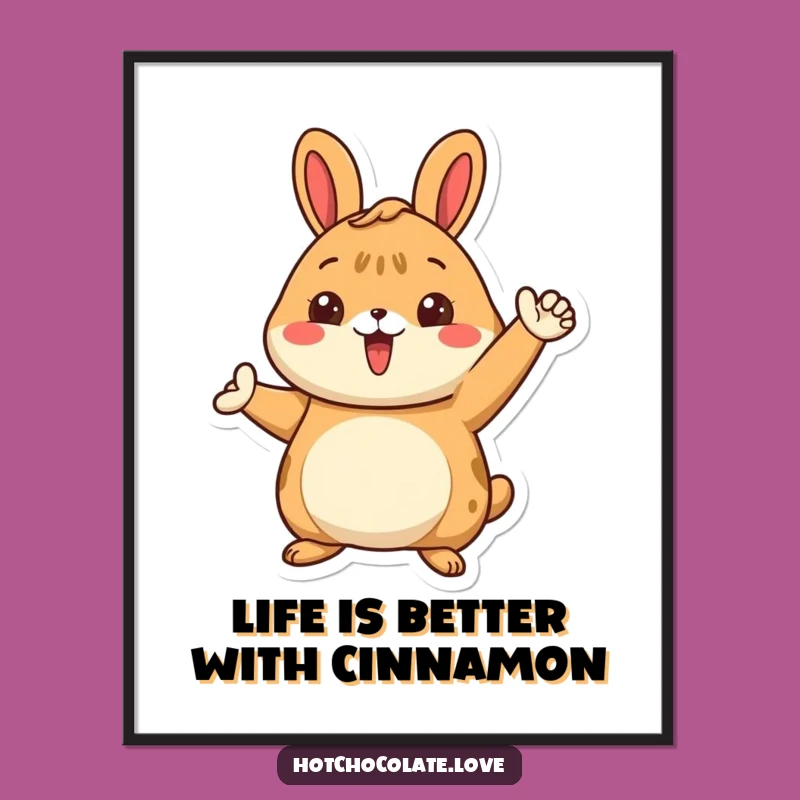 Funny Cinnamon Bun Art Free Printable - Cozy Character Downloadable Wall Decor