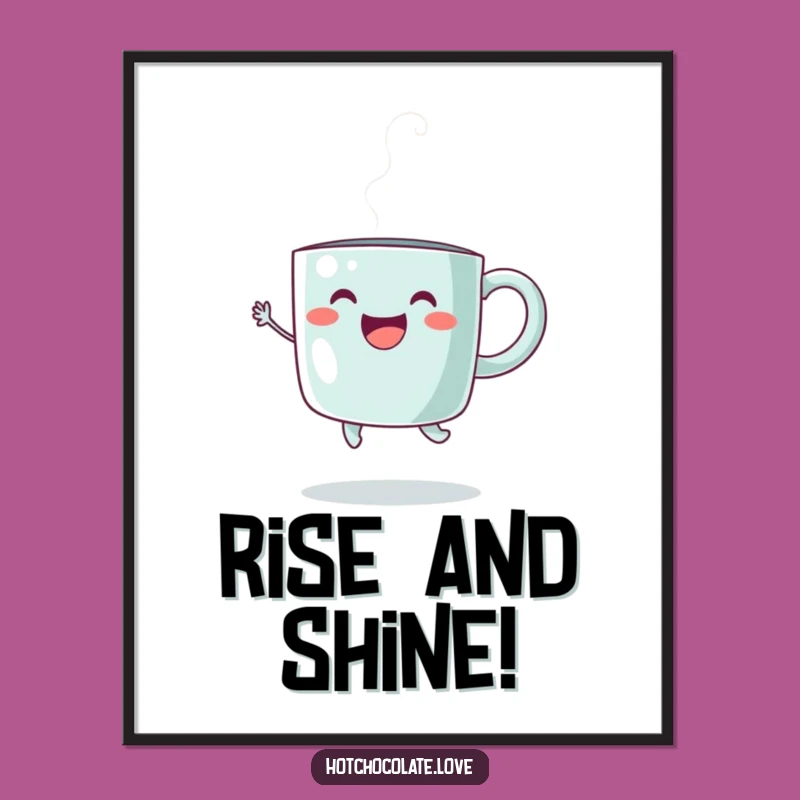 Funny Free Printable Mug Art: Joyful Steaming Cup Downloadable Wall Art for Cozy Spaces