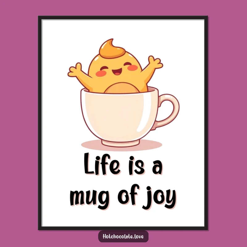 Funny Free Printable Wall Art: Bouncing Caramel Blob Mug Art!