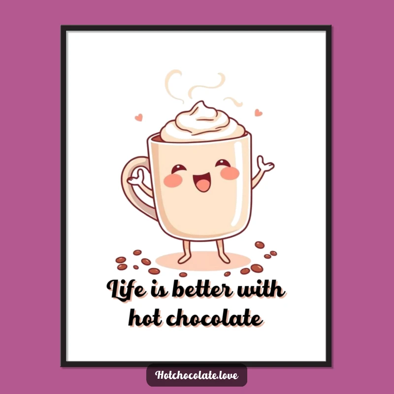 Funny Free Printable Wall Art: Hot Chocolate Dance - Cozy Downloadable Decor!