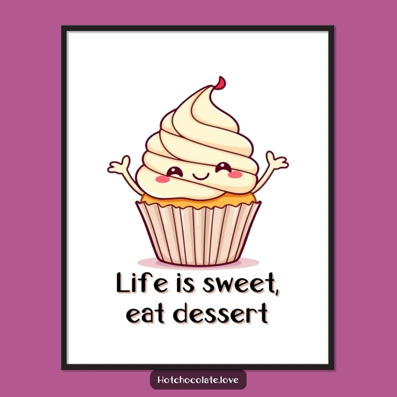 Funny Free Printable Wall Art: Jiggling Cupcake, Cheerful Downloadable Art for Your Home!