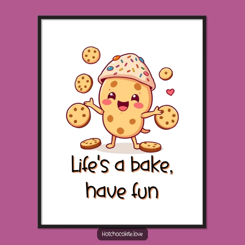 Funny Free Printable Wall Art: Juggling Cookie Character for Quirky Home Decor