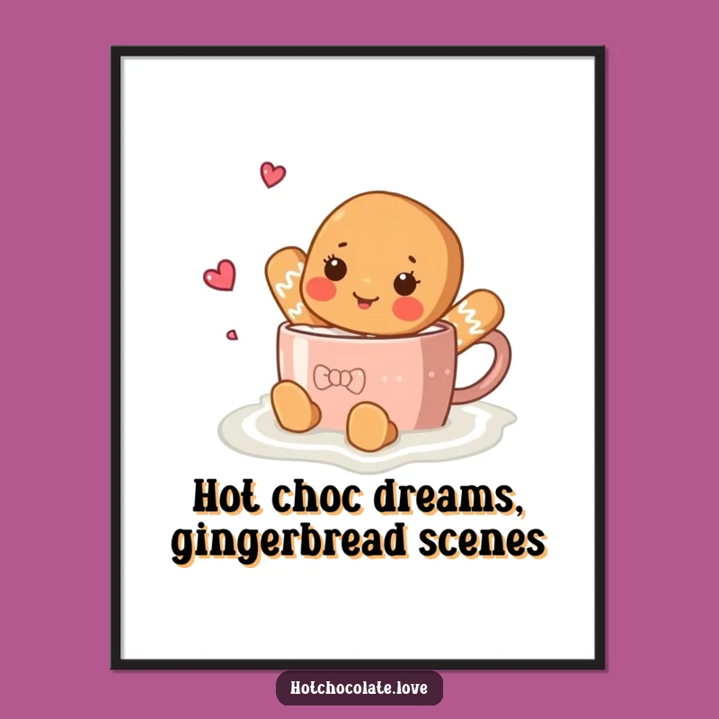 Free Printable Wall Art: Gingerbread Hot Chocolate Swim Downloadable Decor