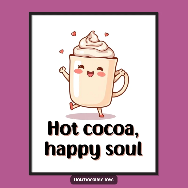 Funny Free Printable Wall Art: Dancing Hot Chocolate Mug - Quirky Downloadable Art